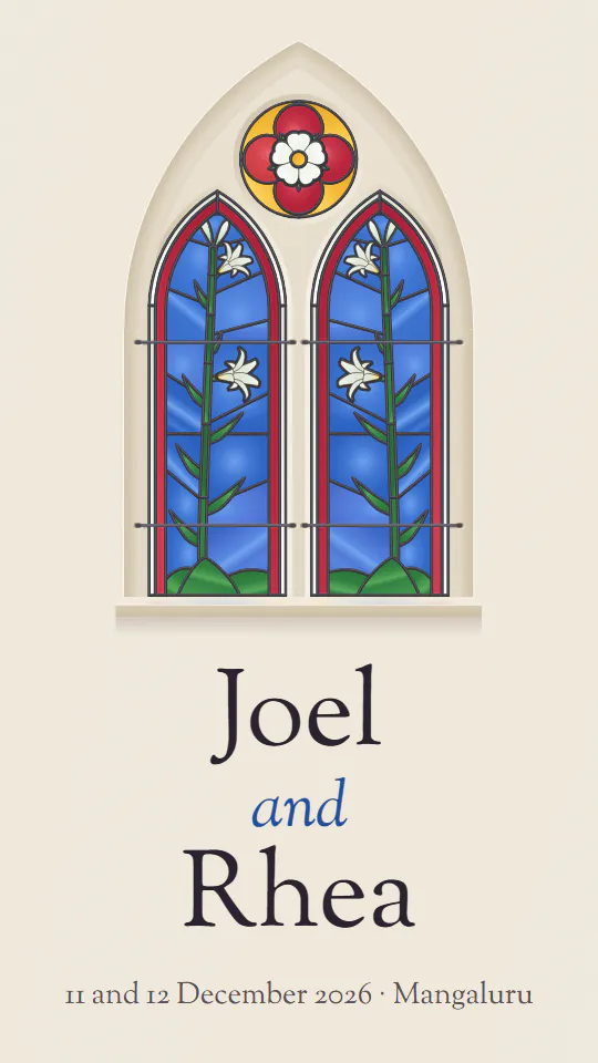 Tracery in Cobalt, the cover with the sample couple's names